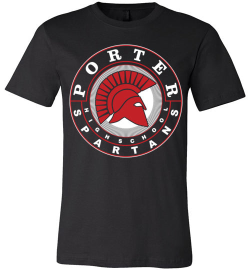 Porter Spartans Premium Black T-shirt - Design 02