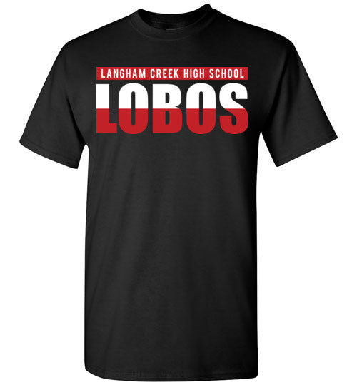 Langham Creek High School Lobos Black Unisex T-shirt 25