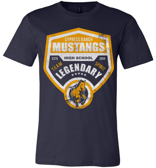 Cypress Ranch Mustangs Premium Navy T-shirt - Design 14