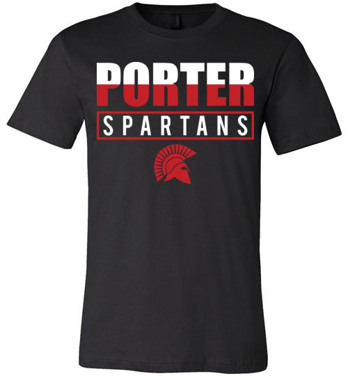 Porter Spartans Premium Black T-shirt - Design 31