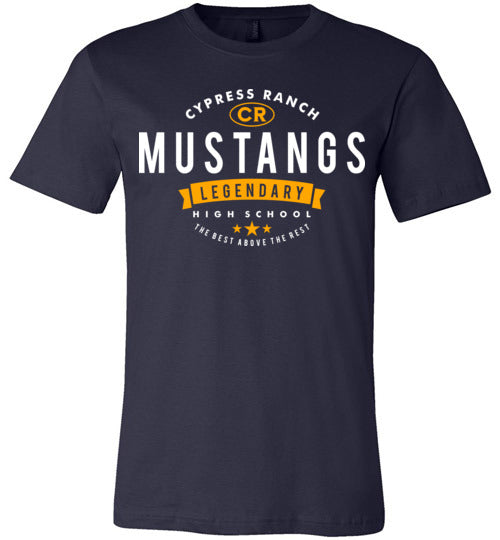 Cypress Ranch Mustangs Premium Navy T-shirt - Design 44