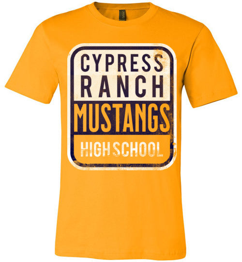 Cypress Ranch Mustangs Premium Gold T-shirt - Design 01