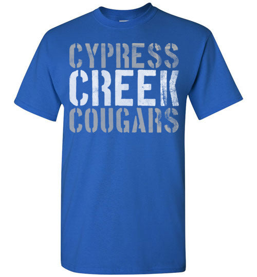 Cypress Creek High School Cougars Royal Blue Unisex T-shirt 17