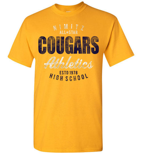 Nimitz High School Cougars Gold Unisex T-shirt 34