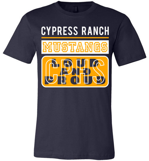 Cypress Ranch Mustangs Premium Navy T-shirt - Design 86