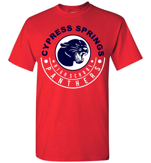 Cypress Springs High School Panthers Red  Unisex T-shirt 19