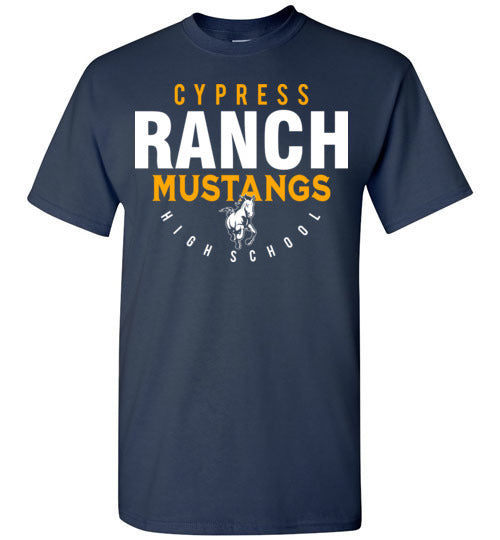 Cypress Ranch High School Mustangs Navy Unisex T-shirt 12