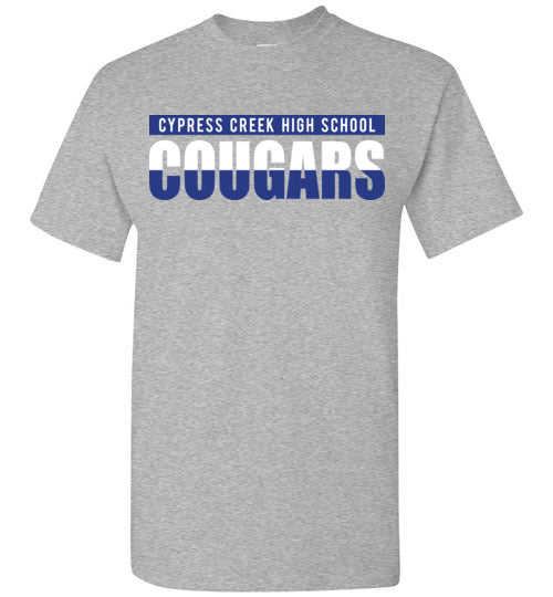 Cypress Creek High School Cougars Sports Grey Unisex T-shirt 25