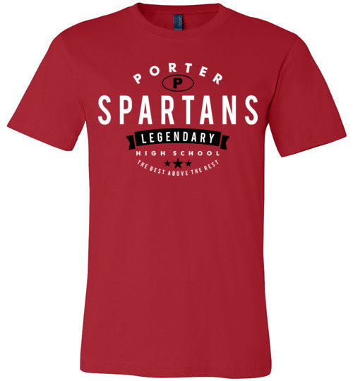 Porter Spartans Premium Red T-shirt - Design 44