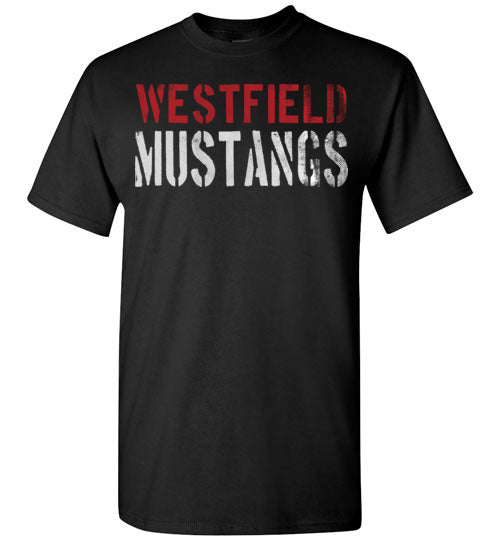 Westfield High School Mustangs Black Unisex T-shirt 17