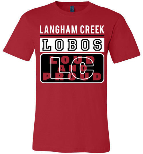 Langham Creek Lobos Premium Red T-shirt - Design 86