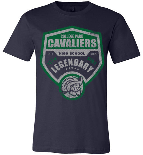 College Park Cavaliers Premium Navy T-shirt - Design 14