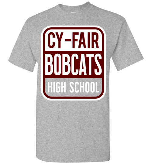 Cy-Fair High School Bobcats Sports Grey Unisex T-shirt 01
