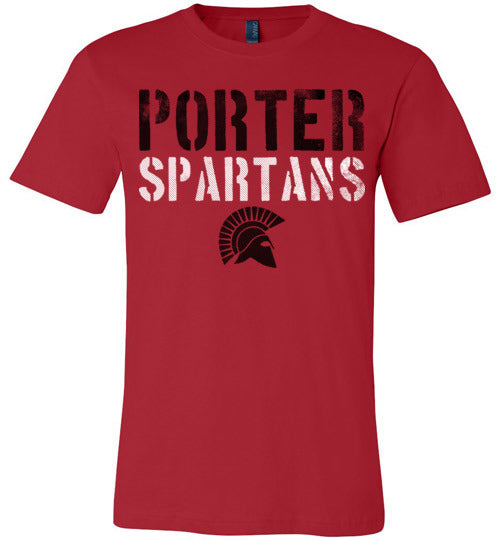 Porter Spartans Premium Red T-shirt - Design 17