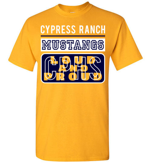 Cypress Ranch High School Mustangs Gold Unisex T-shirt 86