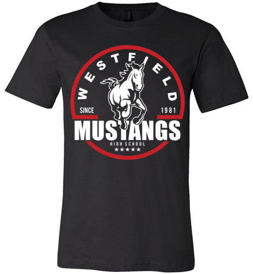 Westfield Mustangs Premium Black T-shirt - Design 04