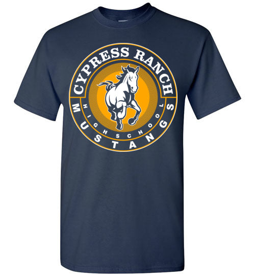 Cypress Ranch High School Mustangs Navy Unisex T-shirt 02