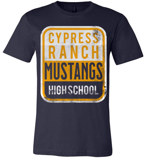 Cypress Ranch Mustangs Premium Navy T-shirt - Design 01