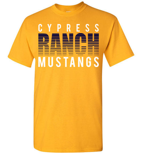 Cypress Ranch High School Mustangs Gold Unisex T-shirt 24