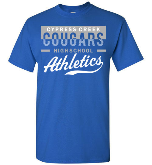 Cypress Creek High School Cougars Royal Blue Unisex T-shirt 48