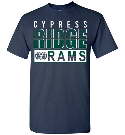 Cypress Ridge High School Rams Navy Unisex T-shirt 31
