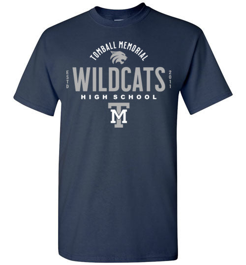 Tomball Memorial High School Wildcats Navy Unisex T-shirt 40