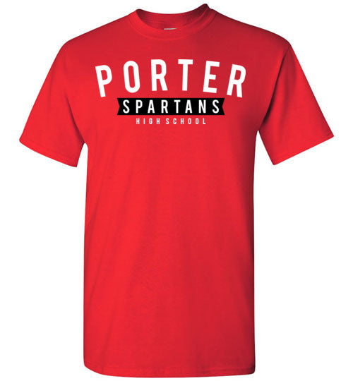 Porter High School Spartans Red Unisex T-shirt 21