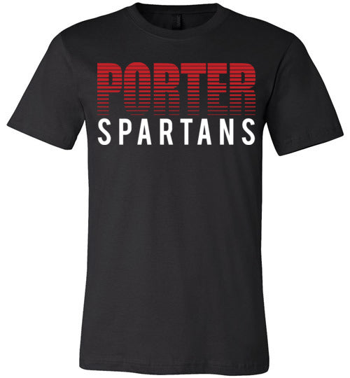 Porter Spartans Premium Black T-shirt - Design 24