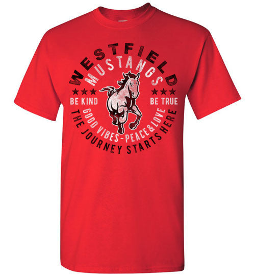 Westfield High School Mustangs Red Unisex T-shirt 16
