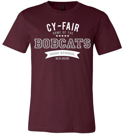 Cy-Fair Bobcats Premium Maroon T-shirt - Design 96