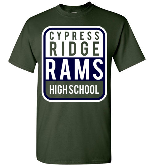 Cypress Ridge High School Rams Forest Green  Unisex T-shirt 01