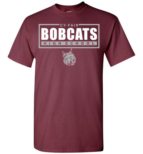 Cy-Fair High School Bobcats Maroon Unisex T-shirt 49