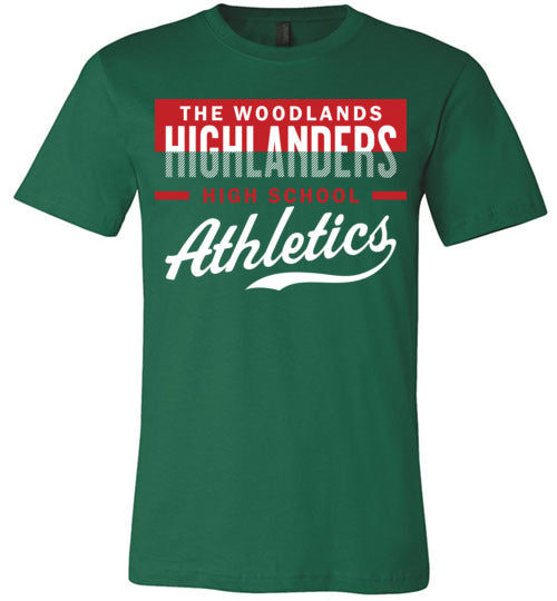 The Woodlands Highlanders Premium Evergreen T-shirt - Design 48