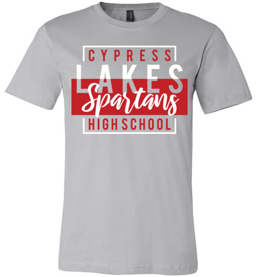 Cypress Lakes Spartans Premium Silver T-shirt - Design 04