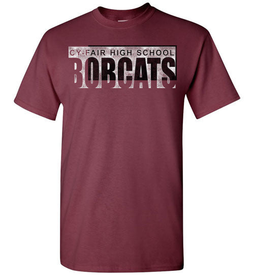 Cy-Fair High School Bobcats Maroon Unisex T-shirt 22