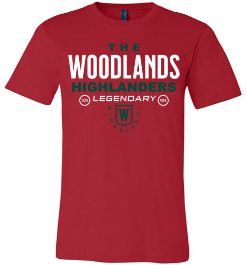 The Woodlands Highlanders Premium Red T-shirt - Design 03