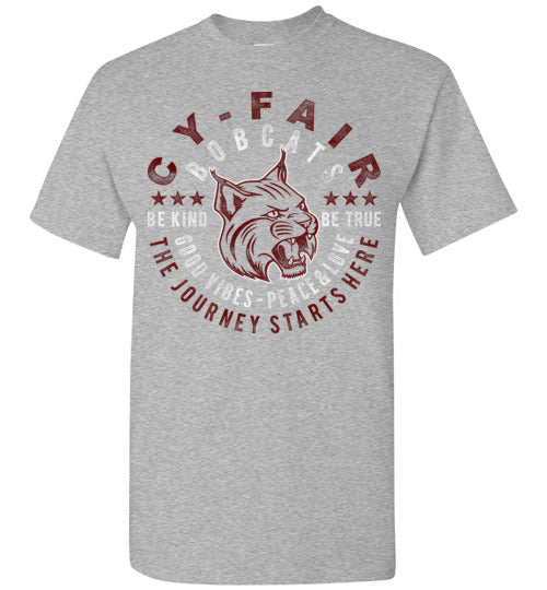 Cy-Fair High School Bobcats Sports Grey Unisex T-shirt 16