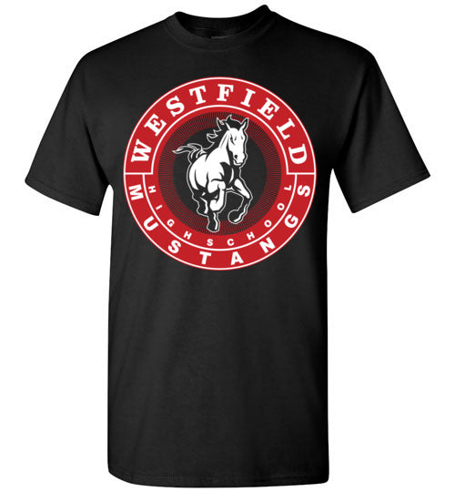 Westfield High School Mustangs Black Unisex T-shirt 02