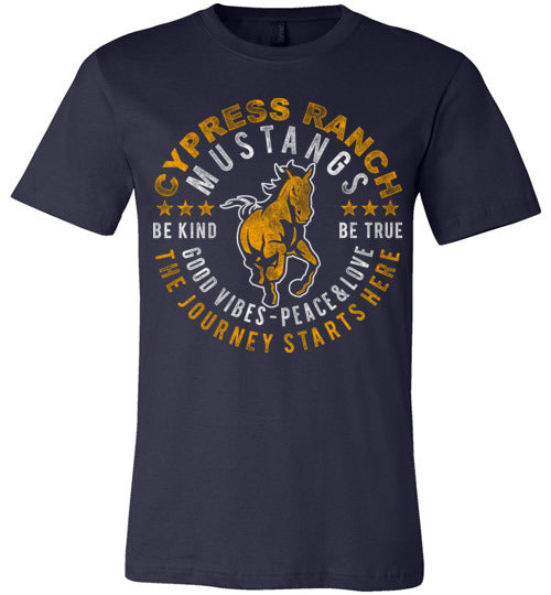 Cypress Ranch Mustangs Premium Navy T-shirt - Design 16