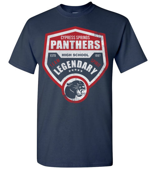 Cypress Springs High School Panthers Navy Unisex T-shirt 14