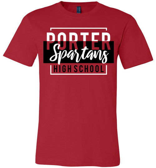 Porter Spartans Premium Red T-shirt - Design 05