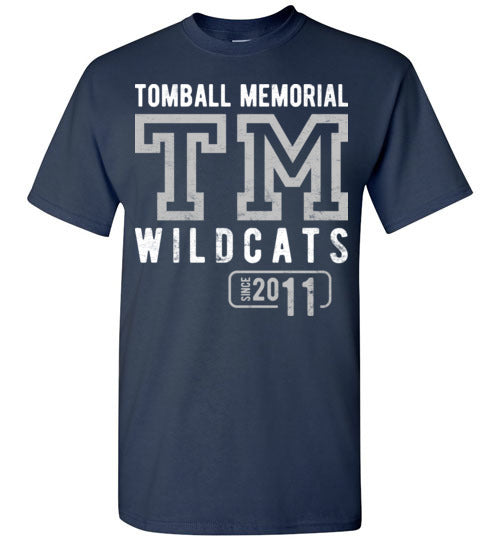 Tomball Memorial High School Wildcats Navy Unisex T-shirt 08