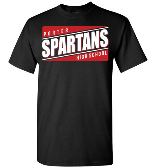 Porter High School Spartans Black Unisex T-shirt 84