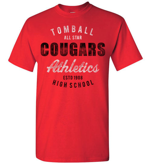 Tomball High School Cougars Red Unisex T-shirt 34