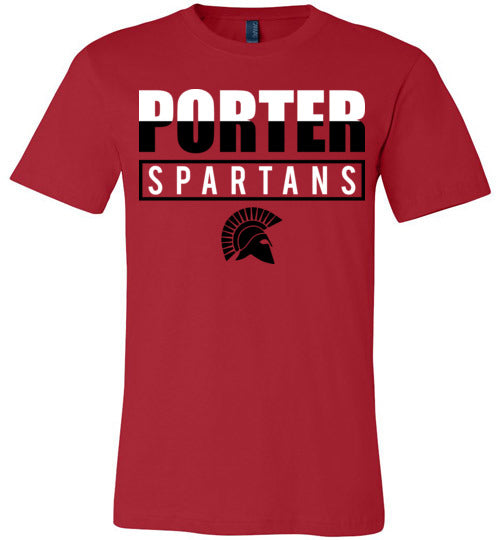 Porter Spartans Premium Red T-shirt - Design 29