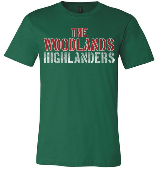 The Woodlands Highlanders Premium Evergreen T-shirt - Design 17