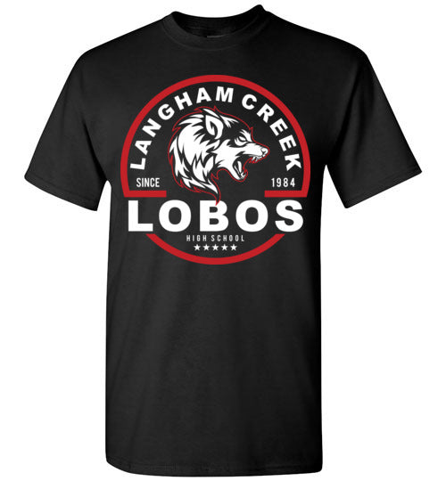 Langham Creek High School Lobos Black Unisex T-shirt 04