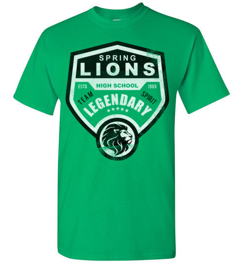 Spring High School Lions Green Unisex T-shirt 14