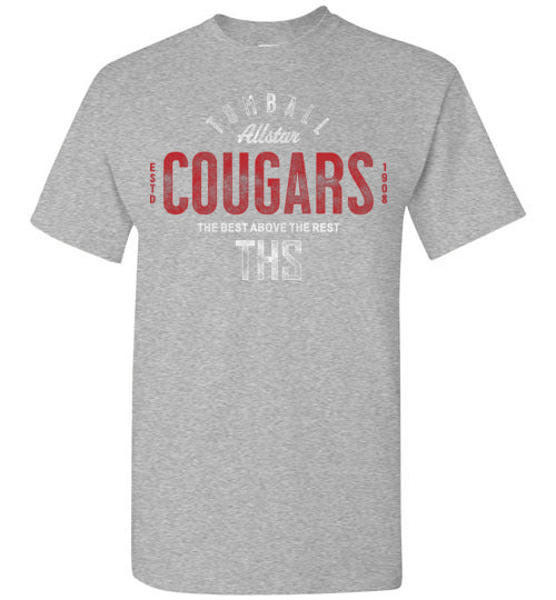 Tomball High School Cougars Sports Grey Unisex T-shirt 38