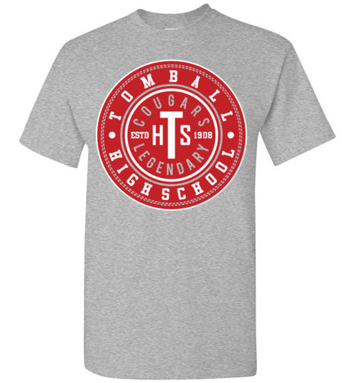 Tomball High School Cougars Sports Grey Unisex T-shirt 26